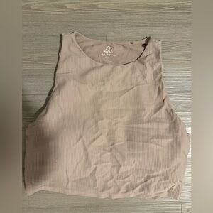 Alpine Design Ribbed High-Neck Tank Top in Blush